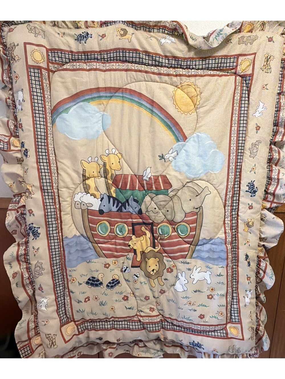 Vintage Precious Moments Noah's Ark Cross-Stitch Pattern 1993  Baby Blanket